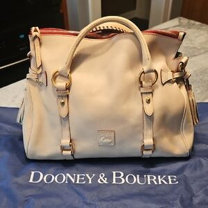 Carried Only Once Large Dooney & Bourke Florentine Cream Leather Satchel